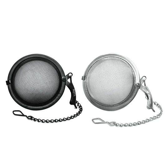 Stainless Steel Tea Ball Infuser - Reusable 2.2 Inch Mesh Tea Infuser for Loose Leaf Tea | Hot Tea Infuser | Spice and Herb Strainer - 2 PCS (Silver & Black)