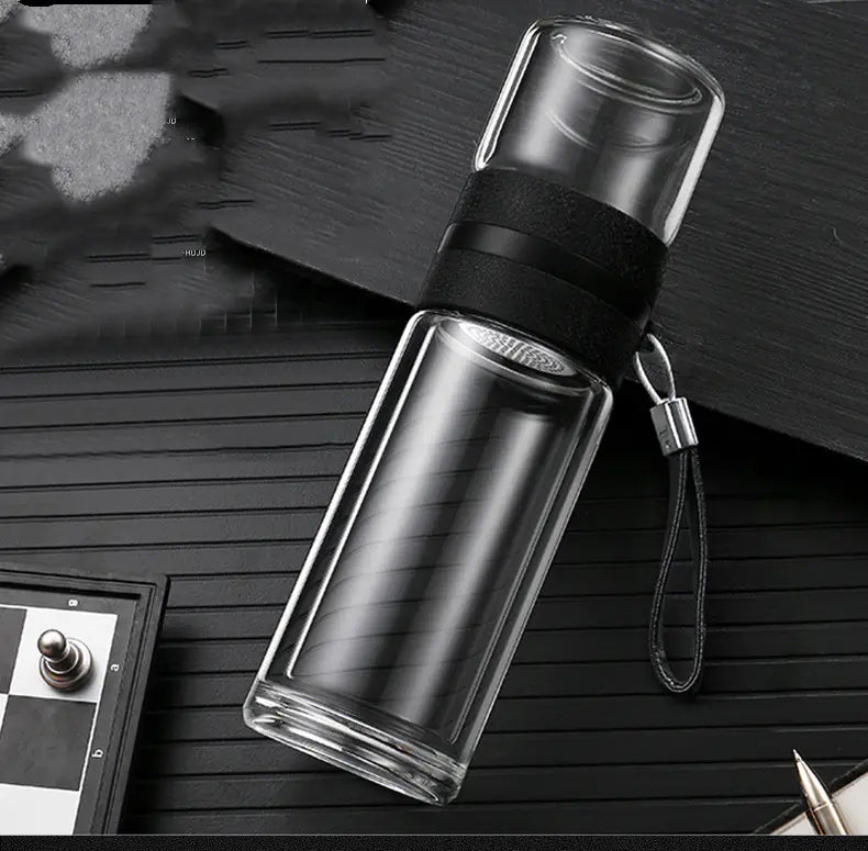 Double-Wall Insulated Glass Tea Infuser Cup