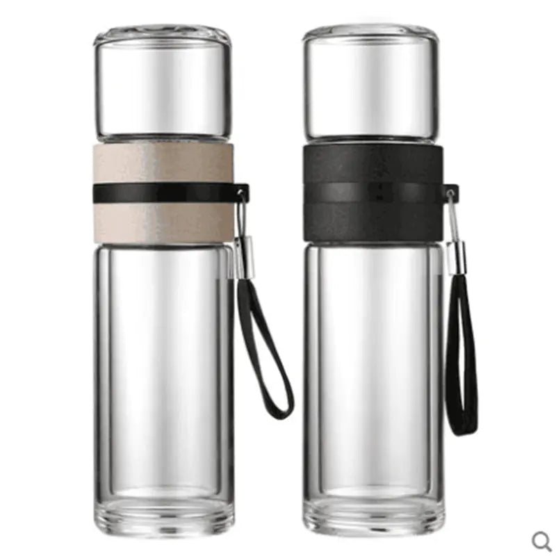 Double-Wall Insulated Glass Tea Infuser Cup