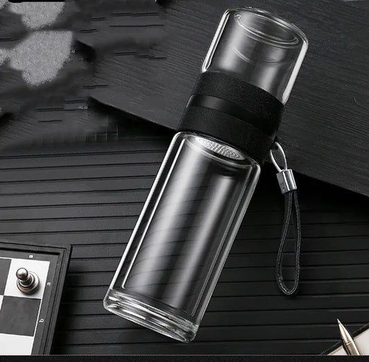 Double-Wall Insulated Glass Tea Infuser Cup