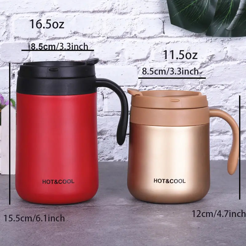 Insulated Stainless Steel Coffee Mug with Handle (11.5oz)