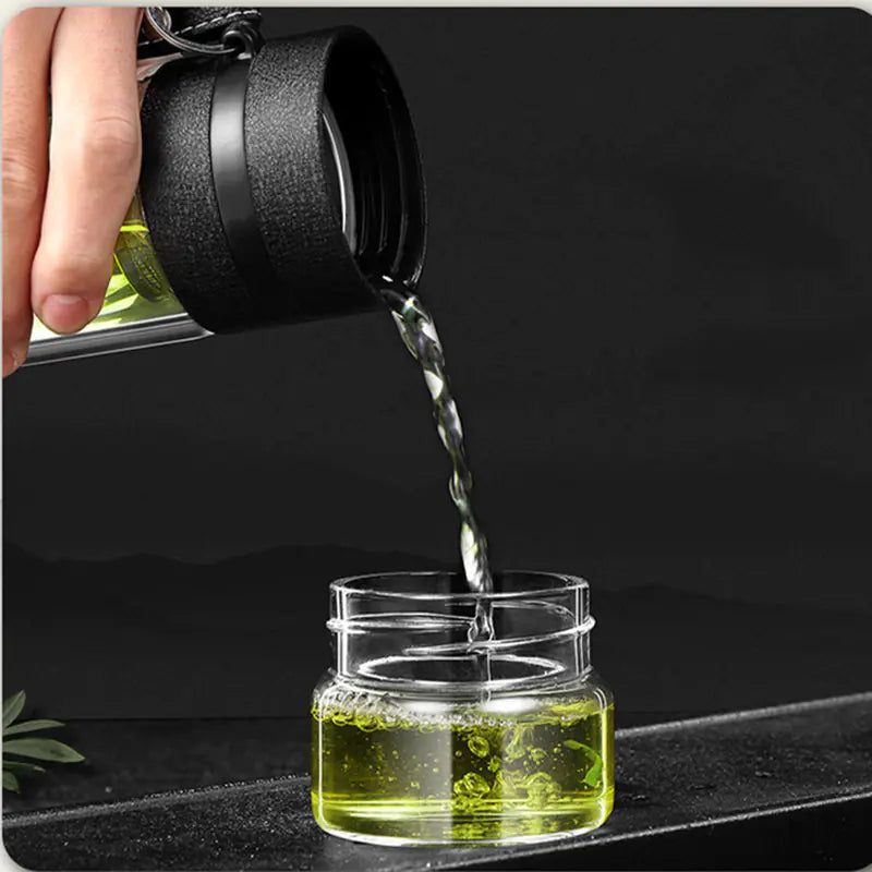 Double-Wall Insulated Glass Tea Infuser Cup